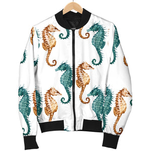 Seahorse Pattern Background Men Bomber Jacket