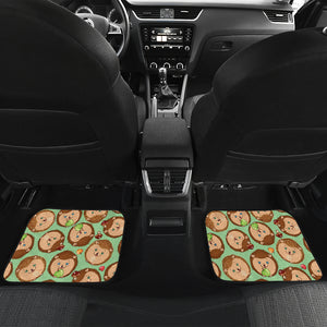 Hedgehog Pattern Print Design 01 Front and Back Car Mats