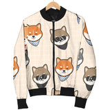 Shiba Inu Head Pattern Men Bomber Jacket