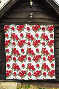 Rose Pattern Print Design 05 Premium Quilt