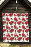 Rose Pattern Print Design 05 Premium Quilt