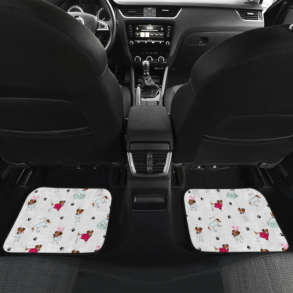 Jack Russel Pattern Print Design 03 Front and Back Car Mats