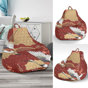 Japanese Crane Theme Pattern Bean Bag Cover