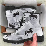 Horse Pattern Leather Boots