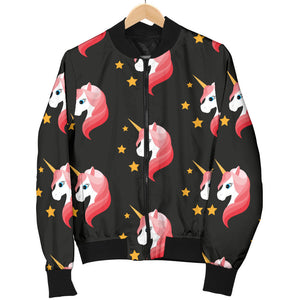 Unicorn Star Pattern Women Bomber Jacket