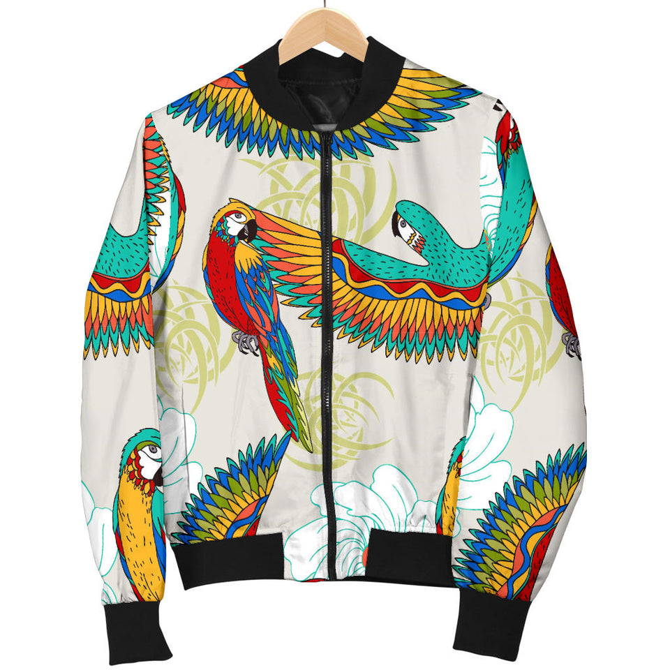 Parrot Flower Pattern Men Bomber Jacket