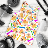 Shiba Inu Paw Bone Pattern Men Tank Top