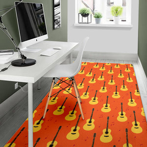 Classice Guitar Music Pattern Area Rug