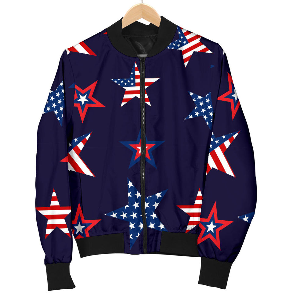 USA Star Pattern Theme Men Bomber Jacket