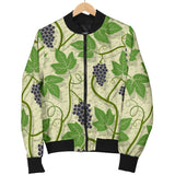 Grape Leaves Pattern Men Bomber Jacket