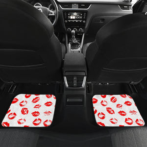 Lips Pattern Print Design 01 Front and Back Car Mats