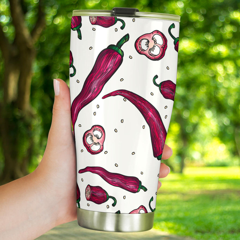 Red Chili Pattern background Tumbler