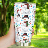 Snowman Pattern Background Tumbler