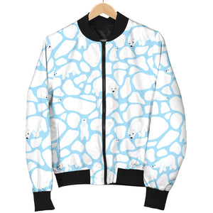 Polar Bear Ice Pattern Men Bomber Jacket