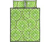 Sliced Lime Pattern Quilt Bed Set