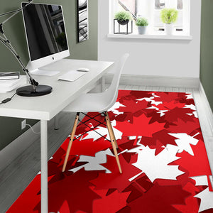 Canadian Maple Leaves Pattern Area Rug