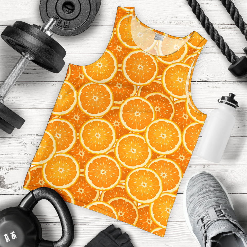 Sliced Orange Pattern Men Tank Top