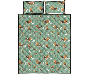 Beagle Bone Pattern Quilt Bed Set