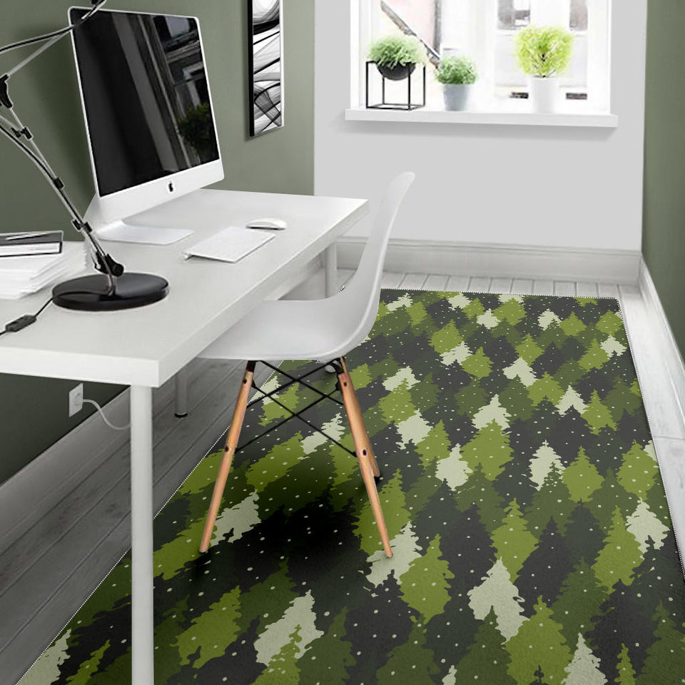 Christmas Tree Camo Pattern Area Rug