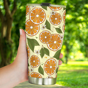 Sliced Orange Leaves  Pattern Tumbler