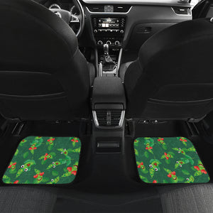 Green Peas Pattern Print Design 05 Front and Back Car Mats