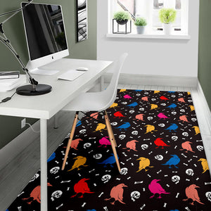 Colorful Crow Pattern Area Rug