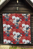 Red Theme Japanese Pattern Premium Quilt