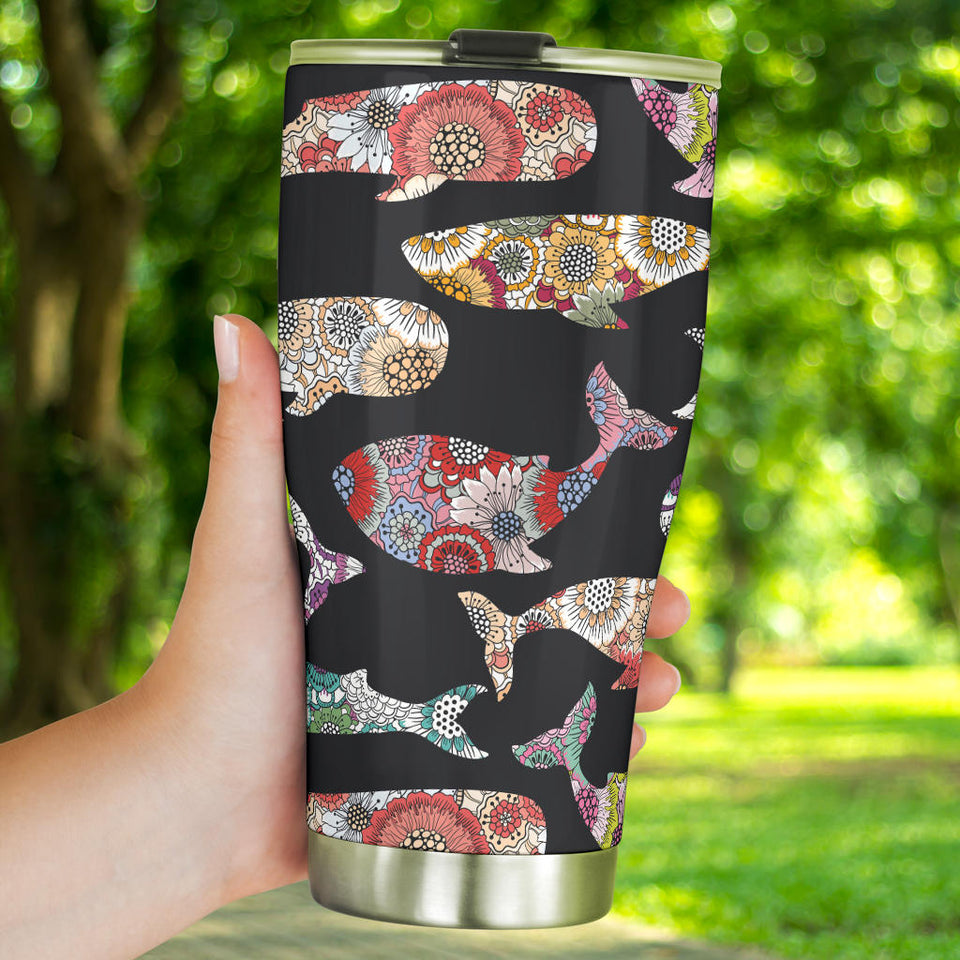 Whale Flower Tribal Pattern Tumbler