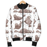 Sea Lion Pattern Background Men Bomber Jacket