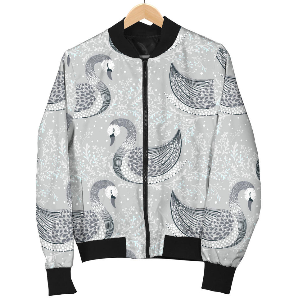 Swan Gray Pattern Men Bomber Jacket