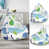 Whale Stripe Dot Pattern Bean Bag Cover