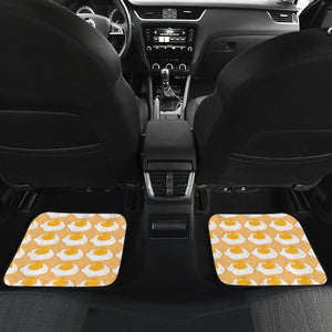 Fried Eggs Pattern Print Design 04 Front and Back Car Mats