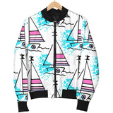 Sailboat Pattern Men Bomber Jacket