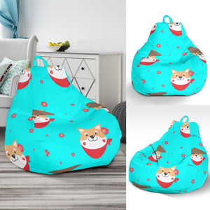 Shiba Inu Japanese Hat Pattern Bean Bag Cover