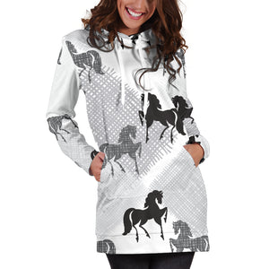 Horse Pattern Women Hoodie Dress