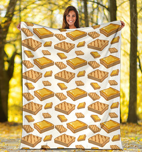 Bread Toast Pattern Print Design 03 Premium Blanket