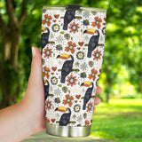 Toucan Flower Pattern Tumbler