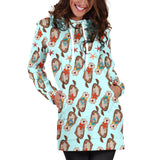 Otter Pattern Background Women Hoodie Dress