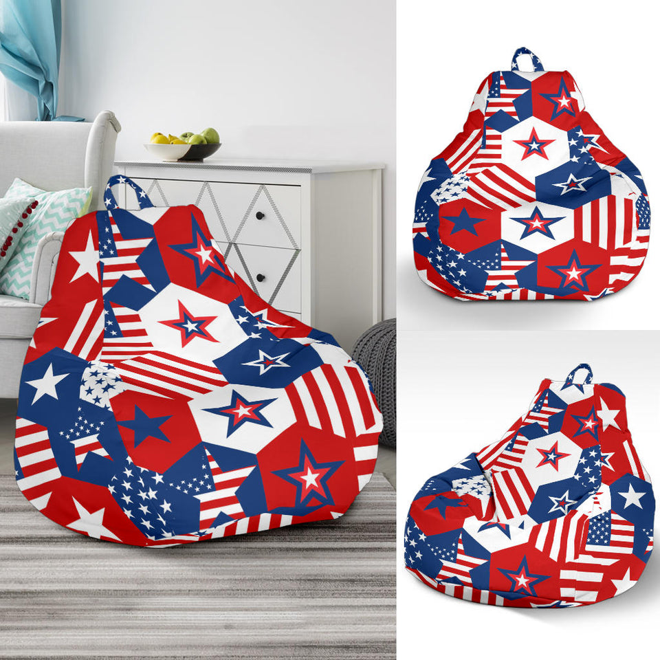 USA Star Hexagon Pattern Bean Bag Cover