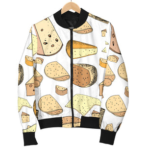 Cheese Pattern Theme Women Bomber Jacket
