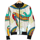 Parrot Flower Pattern Women Bomber Jacket