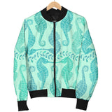 Seahorse Green Pattern Men Bomber Jacket