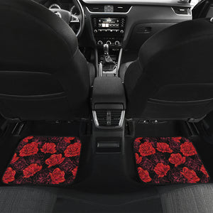 Rose Pattern Print Design 01 Front and Back Car Mats