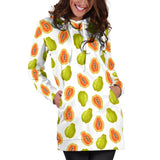 Papaya Pattern Theme Women Hoodie Dress