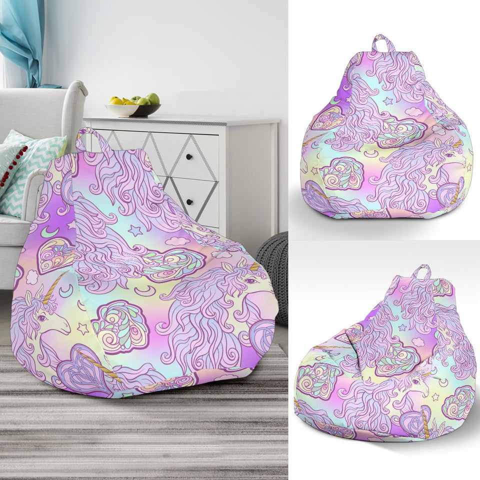 Unicorn Heart Pattern Bean Bag Cover