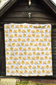 Pancake Pattern Print Design 01 Premium Quilt