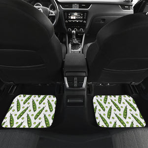 Green Peas Pattern Print Design 03 Front and Back Car Mats