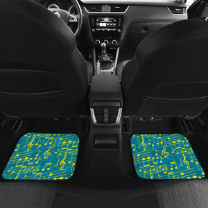 Music Notes Pattern Print Design 05 Front and Back Car Mats