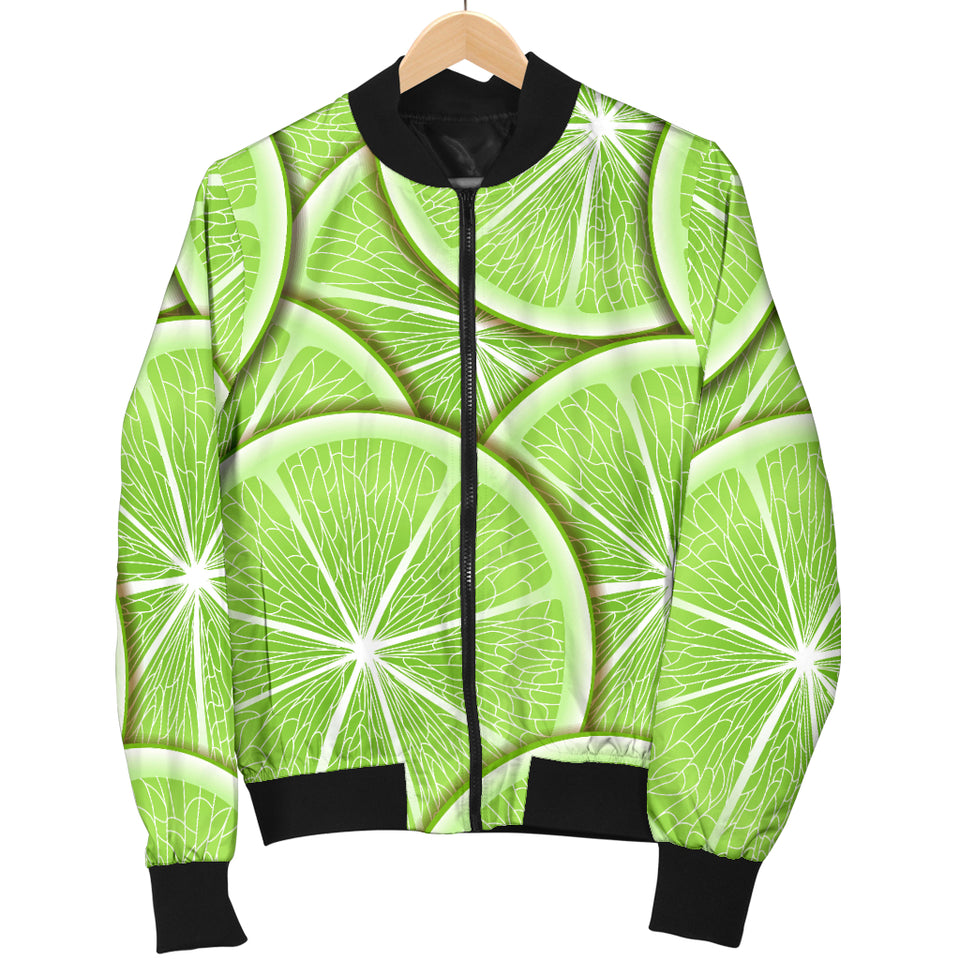 Sliced Lime Pattern Men Bomber Jacket