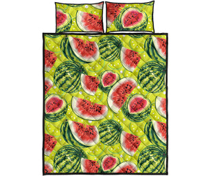 Watermelon Theme Pattern Quilt Bed Set